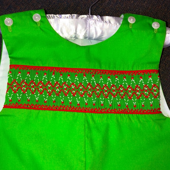 NWT Le’Za Me Smocked Holiday Long-tail One Piece Jumper Sz.18m - Picture 4 of 8